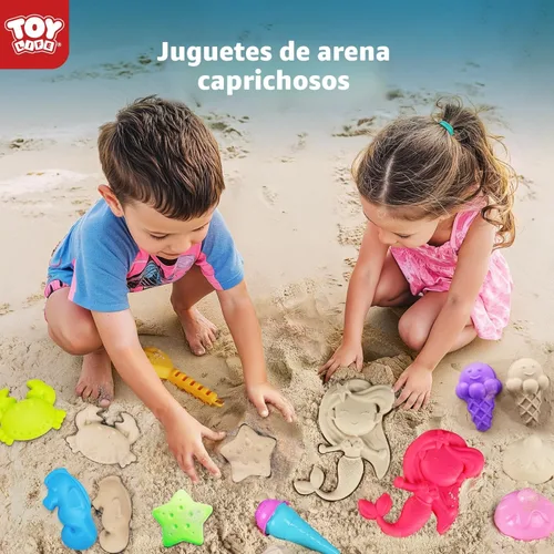 Miniatura 2 de TOY Life 41 piezas de juguetes de playa para niños de 4 a 8 años, juguetes de arena plegables para niños pequeños con cubo de silicona, palas y kit