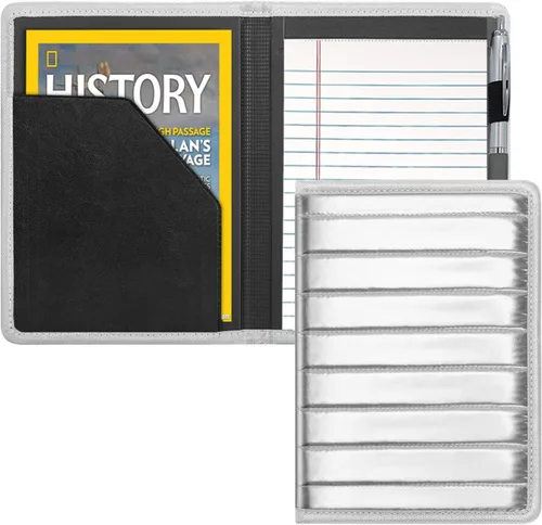 Miniatura 11 de Gorbado Carpeta para portafolio o cartera, mini carpeta de 5 x 8 pulgadas, bloc de escritura legal, carpeta organizadora de documentos A5 para Negro