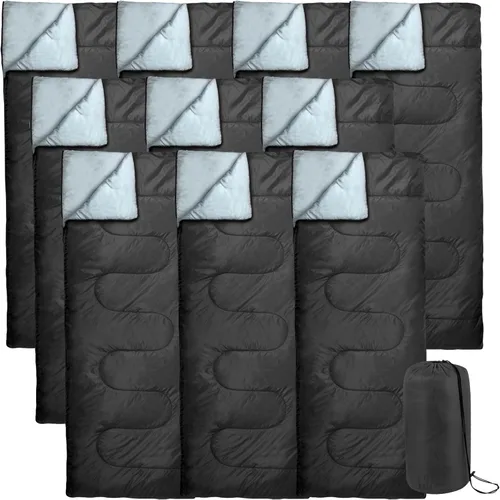 Paquete de 10 sacos de dormir tipo sobre, 4 estaciones, cálidos o fríos, ligeros, para interiores y exteriores, para adultos, mochileros, camping