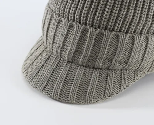 Miniatura 5 de Home Prefer - Gorro de punto grueso de invierno con visera para hombre