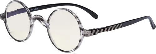 Miniatura 9 de Eyekepper Lentes de filtro de luz azul, lentes de computadora, lectores de bloqueo redondo pequeño con bisagras de resorte, Lente Lente
