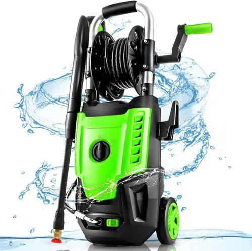Miniatura 10 de Lavadora a presión eléctrica de 4800 PSI: lavadora de alta potencia de 3.8 GPM con carrete de manguera de 33 pies, 4 puntas de pulverización