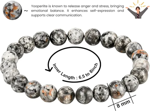 Miniatura 309 de Amazing Gemstone Pulsera de cristal para mujeres y hombres, pulsera de cristal curativo de protección, pulsera elástica con cuentas de piedras