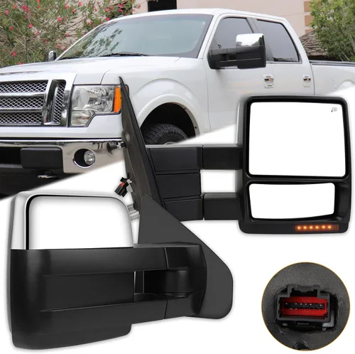 Miniatura 37 de Juego de montaje de espejos laterales Compatible con 1987-2002 para Jeep Wrangler con puerta media, plegable manual, espejo negro manual texturizado