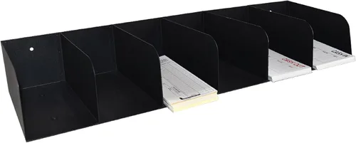 BankSupplies STEELMASTER - Organizador de documentos de acero con 6 bolsillos, acabado con recubrimiento en polvo negro