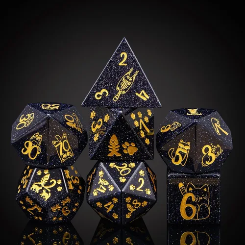 Miniatura 23 de UDIXI Juego de dados de piedras preciosas de amatista, dados DND de piedra de cristal D&D con estuche de regalo para juegos de rol y juegos de mesa