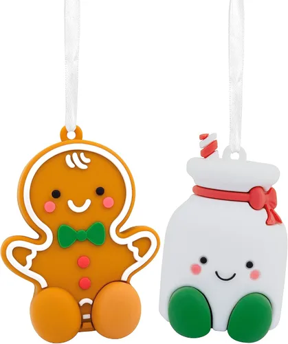 Hallmark Better Together - Adornos magnéticos de Navidad de pan de jengibre y leche, juego de 2