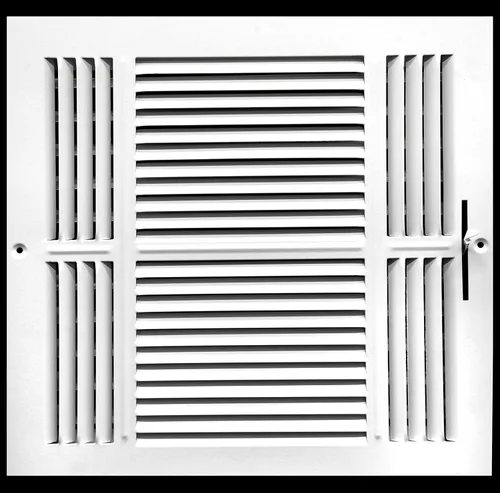 Miniatura 26 de Rejilla de suministro de aire de 3 vías de 10 pulgadas x 6 pulgadas - Tapa de ventilación y difusor - Cara plana estampada - Blanco.