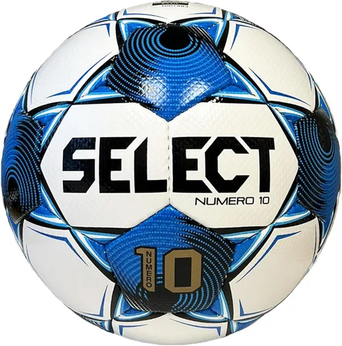 Select Balón de fútbol Numero 10, blanco/azul/negro V25, tamaño 5 Blanco/Azul/Negro V25 - 1-Ball