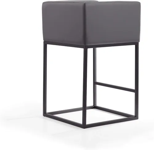 Miniatura 6 de Manhattan Comfort Embassy - Taburete de bar de metal gris y negro de 34 pulgadas