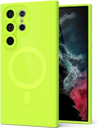 Miniatura 22 de Svanove para Samsung Galaxy S22 Funda de teléfono de silicona magnética, compatible con Magsafe, linda para mujeres, brillante color brillante, gel