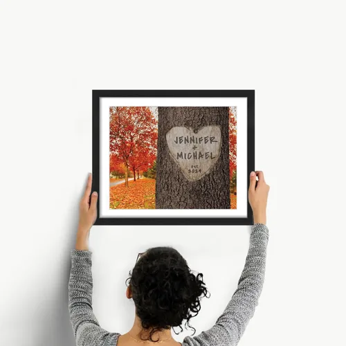 Miniatura 5 de Impresión personalizada para parejas y familias – Regalo de boda, aniversario o nuevo hogar – Nombres y fecha personalizados – Arte de pared