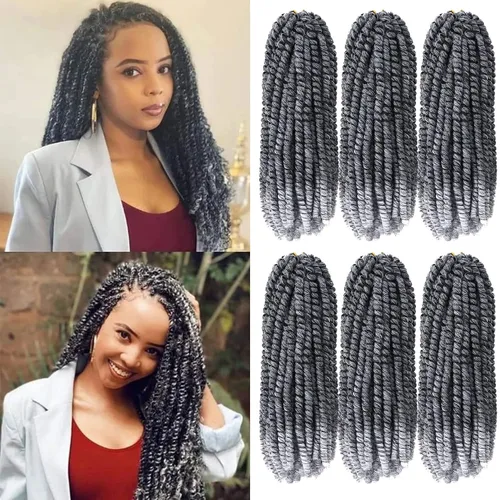 Miniatura 30 de Paquete de 2 cabello para trenzas en espiral de 8 pulgadas, cabello Spring Twist para rastas falsas, rastas de mariposa, cabello para trenzas, fibra
