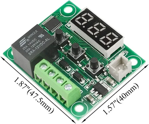 Miniatura 3 de 2 unids W1209 Termostato digital de alta precisión Control de temperatura Módulo de interruptor DC 12 V Micro placa de control de temperatura
