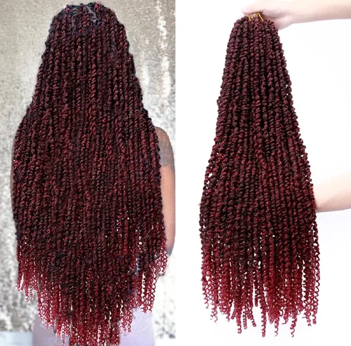 Miniatura 32 de Cabello Corto PassionTwist de 8 Pulgadas Cabello Pre-retorcido Passion Twists Cabello de Ganchillo Pre-enrollado Cabello Rizado de Ganchillo para 1b