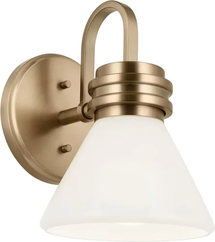 Miniatura 11 de Kichler Farum 55153CH - Aplique de pared de 1 luz de 7.25 pulgadas con cristal ópalo en cromo, para chimenea, cocina, dormitorio, pasillo o tocador