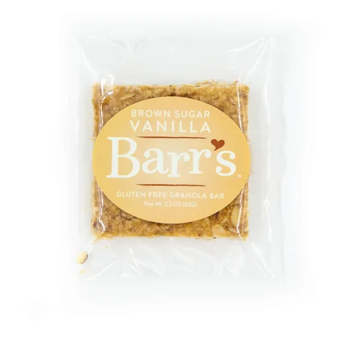 Mrs. Barr's Natural Foods Barras de granola | Azúcar moreno vainilla | Avena orgánica certificada sin gluten | Textura suave | Lote pequeño |