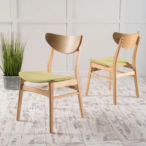 Miniatura 2 de Christopher Knight Home Sillas de comedor de tela de anís, juego de 2 piezas, té verde