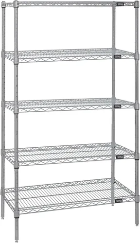Miniatura 36 de Quantum Storage Systems WR74-1824BK Kit de inicio para estantería de alambre de 4 niveles de altura de 74 pulgadas, acabado negro, 18 pulgadas
