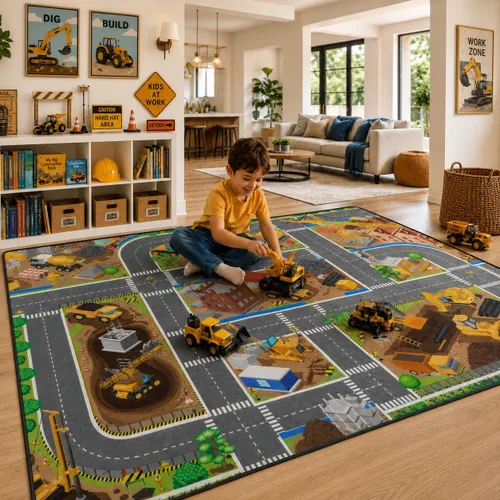 Miniatura 18 de Alfombra para Niños, Alfombra de Oruga Arcoíris ABC Letras del Alfabeto Tapete Educativo - 5x7 Pies Alfombra de Área de Aprendizaje con Respaldo