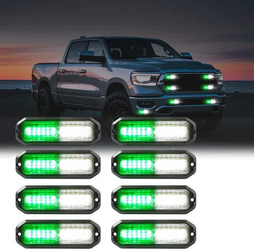Miniatura 10 de WINECO Luces estroboscópicas LED ámbar para camiones, 8 piezas, 12 luces LED estroboscópicas intermitentes de montaje en superficie, kit de luces