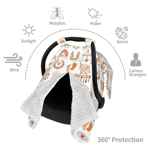 Miniatura 5 de Cubierta de toldo bohemia para asiento de coche de bebé, cubierta de lactancia para recién nacido, accesorios bohemios para bebé cubierta