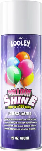 Miniatura 10 de LOOLEY Spray de brillo para globos, 15 onzas líquidas de larga duración, aerosol de globo de alto brillo, fórmula impermeable y brillo instantáneo