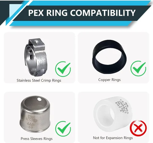Miniatura 5 de Paquete de 5 accesorios PEX, adaptador de codo de oreja NPT roscado hembra Pex de 1/2 pulgadas x 1/2 pulgadas, accesorios de engarce de latón
