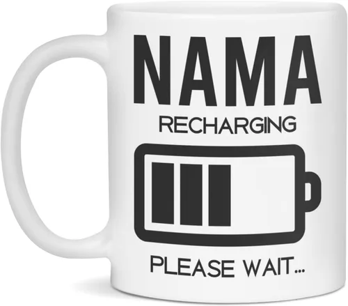 Nama Recharging - Taza de Nama - Tazas de caramelo de 11 onzas, color blanco