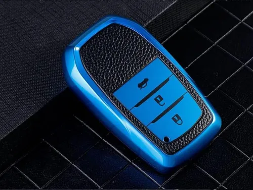 Miniatura 13 de DOUKI Leather TPU Car Key Cover Case Holder, for Toyota RAV4 Crown Hilux Fortuner Innova Camry Land Cruiser Prado Yaris Corolla 55 50