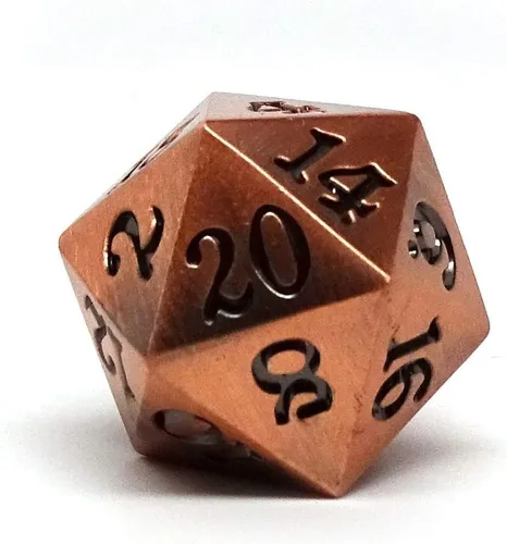 Miniatura 3 de Dados individuales de metal D20, diseño de metal legendario con fuente de firma (oro legendario)