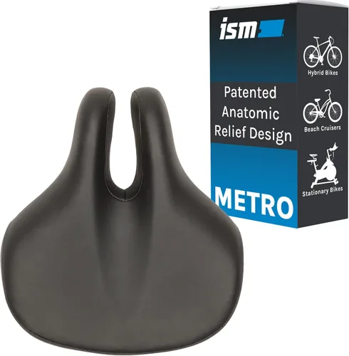 Miniatura 10 de ISM Comfort Series - Sillín de bicicleta sin nariz para ciclistas verticales, sillín de bicicleta de alivio anatómico para híbridos, policía