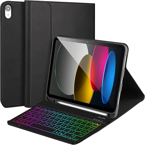 Miniatura 15 de AHYWTAN Funda para iPad 11/10ª generación con teclado, funda de teclado Bluetooth desmontable para iPad A16 2025 de 11 pulgadas/10ª generación 2022
