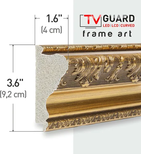 Miniatura 2 de Tv Guard Marco de TV bisel, compatible con Samsung The Frame TV, 32 pulgadas, oro antiguo, adecuado para televisores montados en la pared