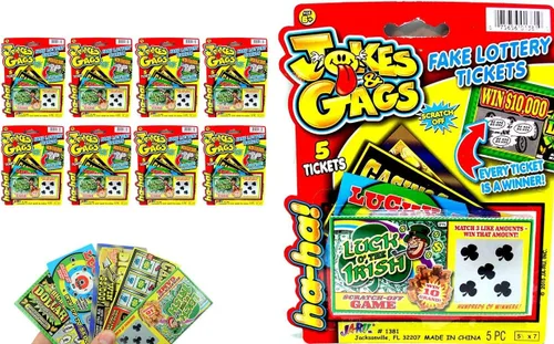 Miniatura 9 de Broma práctica: boleto de la lotería para raspar, siempre gana 5000 dólares, paquete de 5