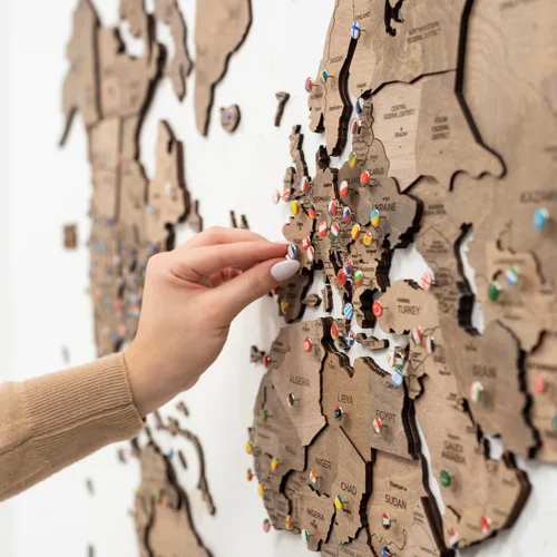 Miniatura 8 de ENJOY THE WOOD Mapa del Mundo de Madera 3D Arte de Pared Decoración de Pared Grande - Mapa de Viajes del Mundo - Idea de Regalo para Cualquier Terra