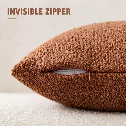 Miniatura 3 de Foindtower - Juego de 2 fundas decorativas de textura de bucle, fundas de almohada acentuadas, fundas de cojín sólidas, neutrales, para sofá, silla