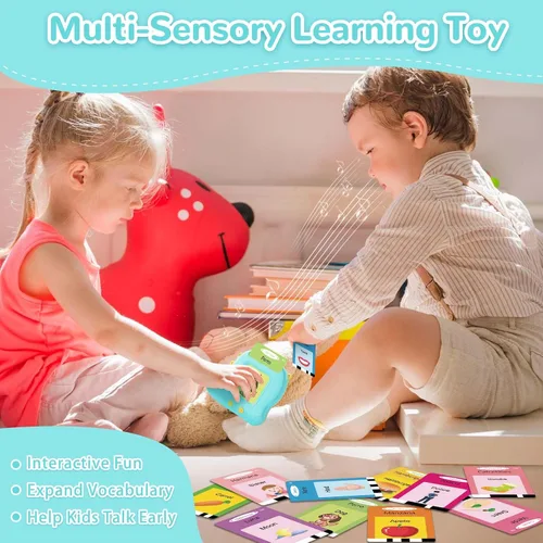 Miniatura 3 de Alotwan Tarjetas Didácticas Bilingües Parlantes Español/Inglés, Juguetes Sensoriales de Aprendizaje para Niños Autistas, 224 Palabras de Vista