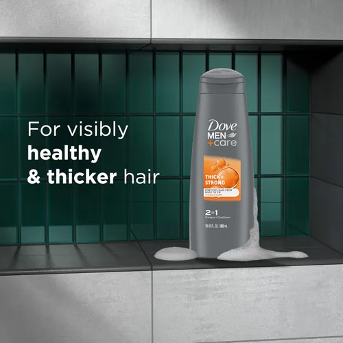 Miniatura 5 de DOVE MEN + CARE Champú y acondicionador fortificante 2 en 1 para cabello resistente y más grueso, grueso y fuerte con cafeína ayuda a fortalecer