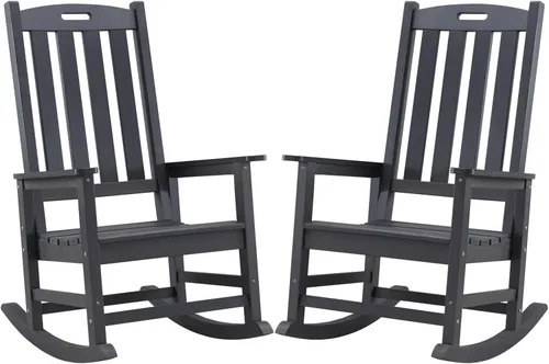 Miniatura 26 de Psilvam Mecedora de gran tamaño para exteriores, con asiento de 21 pulgadas de ancho y respaldo de 32 pulgadas de alto, premontada con la mayoría