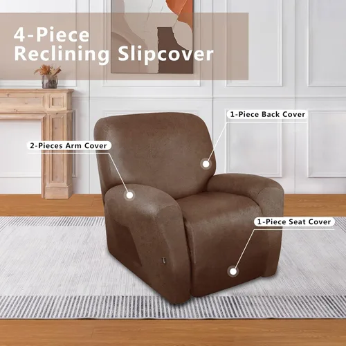 Miniatura 4 de molasofa Fundas de cuero para sillas reclinables, fundas para sillas reclinables grandes para silla reclinable, 4 piezas, fundas lavables que se