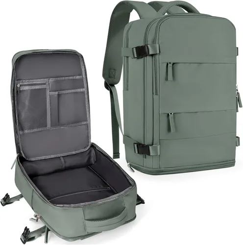 Miniatura 29 de coowoz Mochila grande de viaje para mujeres y hombres, mochila de transporte, mochila para senderismo impermeable, mochila deportiva para Rosa