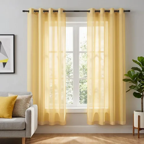 Miniatura 47 de KOUFALL Cortinas traslúcidas de 120 pulgadas de 2 paneles con ojales, juego extra largo de 10 pies de largo, cortinas altas para ventana grande, 52