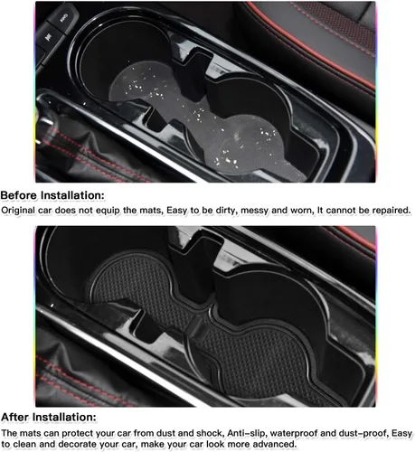 Miniatura 3 de SKTU para 2021 2022 2023 2024 2025 2026 Alfombrilla de ranura de puerta para Chevy Trailblazer antideslizante para interior 2024 2025 2026 Negro