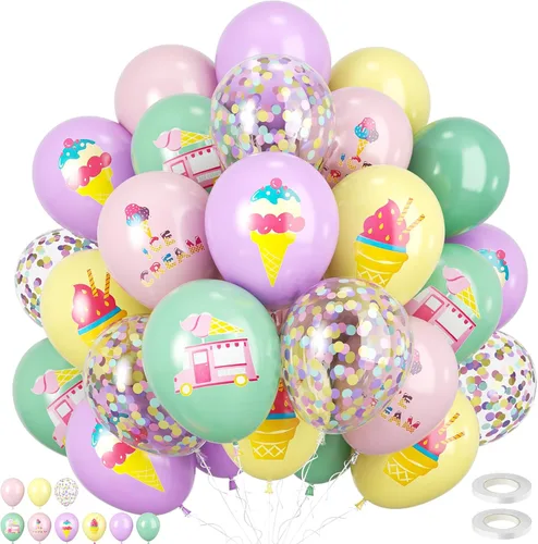 Miniatura 21 de Globos de animales, 60 globos de fiesta de 12 pulgadas, color verde y marrón crema, globos estampados de guepardo de animales para decoración