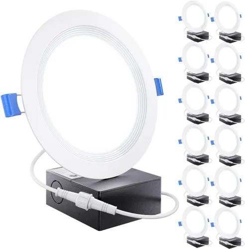 Sunco - Paquete de 12 luces LED empotrables de 15 cm, de techo, con recorte ultradelgado, 850 LM, 14 W, 3000 K luz blanca cálida, regulable, oblea