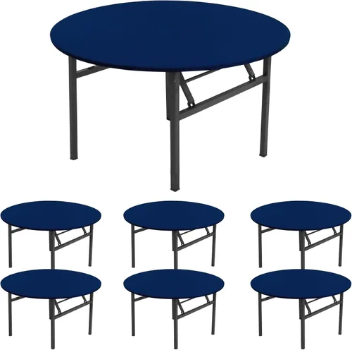 Miniatura 11 de Fivenl Paquete de 6 manteles de elastano para mesas redondas de 5 pies, manteles redondos elásticos ajustables lavables con borde elástico