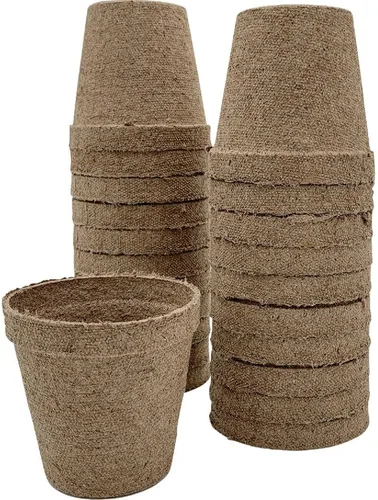 Miniatura 5 de Jiffy Macetas biodegradables orgánicas para plántulas, orificio de drenaje, 3 pulgadas, paquete de 22 unidades, turba Marrón