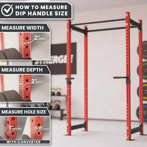 Miniatura 6 de Synergee Asas de inmersión para bastidores de potencia y sentadillas. Compatible con estantes de 2 x 2, 2 x 3 y 3 x 3. Barras de inmersión para b)