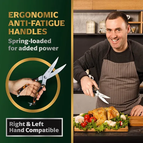 Miniatura 3 de Tijeras para aves de corral resistentes, tijeras profesionales de cocina de acero inoxidable para pollo, carne y hueso, tijeras de alimentos